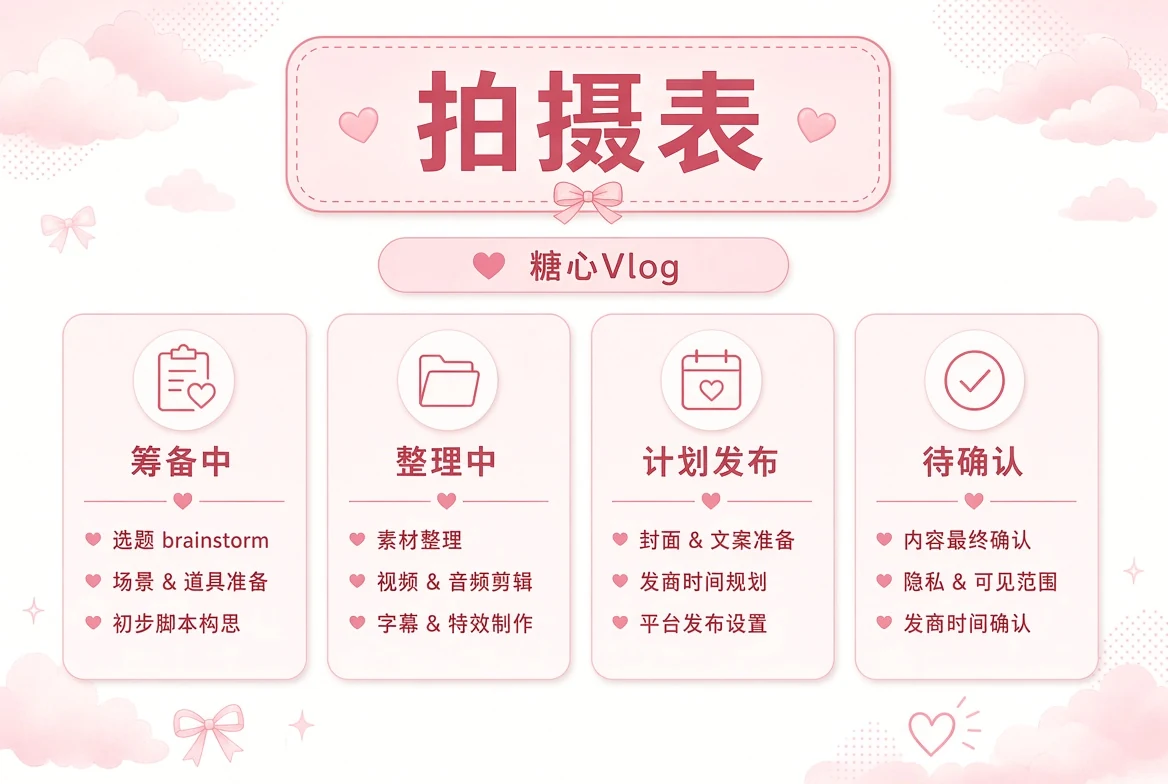 内容排期整理画面